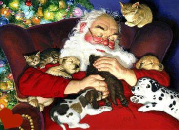 Santa with pups and kits